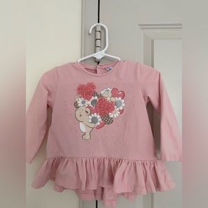 2 for $20 Pink and white Mayoral babygirl long sleeve shirts